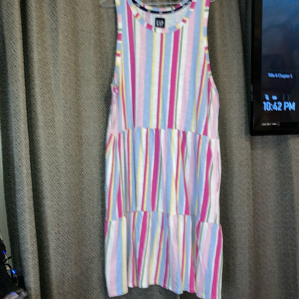 GAP Pink and Blue Sleeveless Sundress
